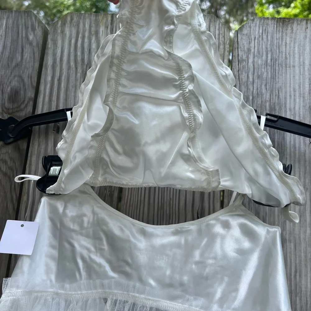 FLORES Ivory Babydoll Nightgown with underwear Women’s Large NWT NEW